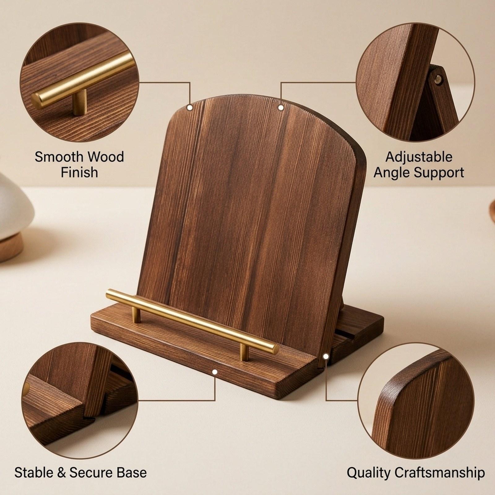 Wooden Cookbook Stand Recipe B - đánh giá và giá Home Cooking Book