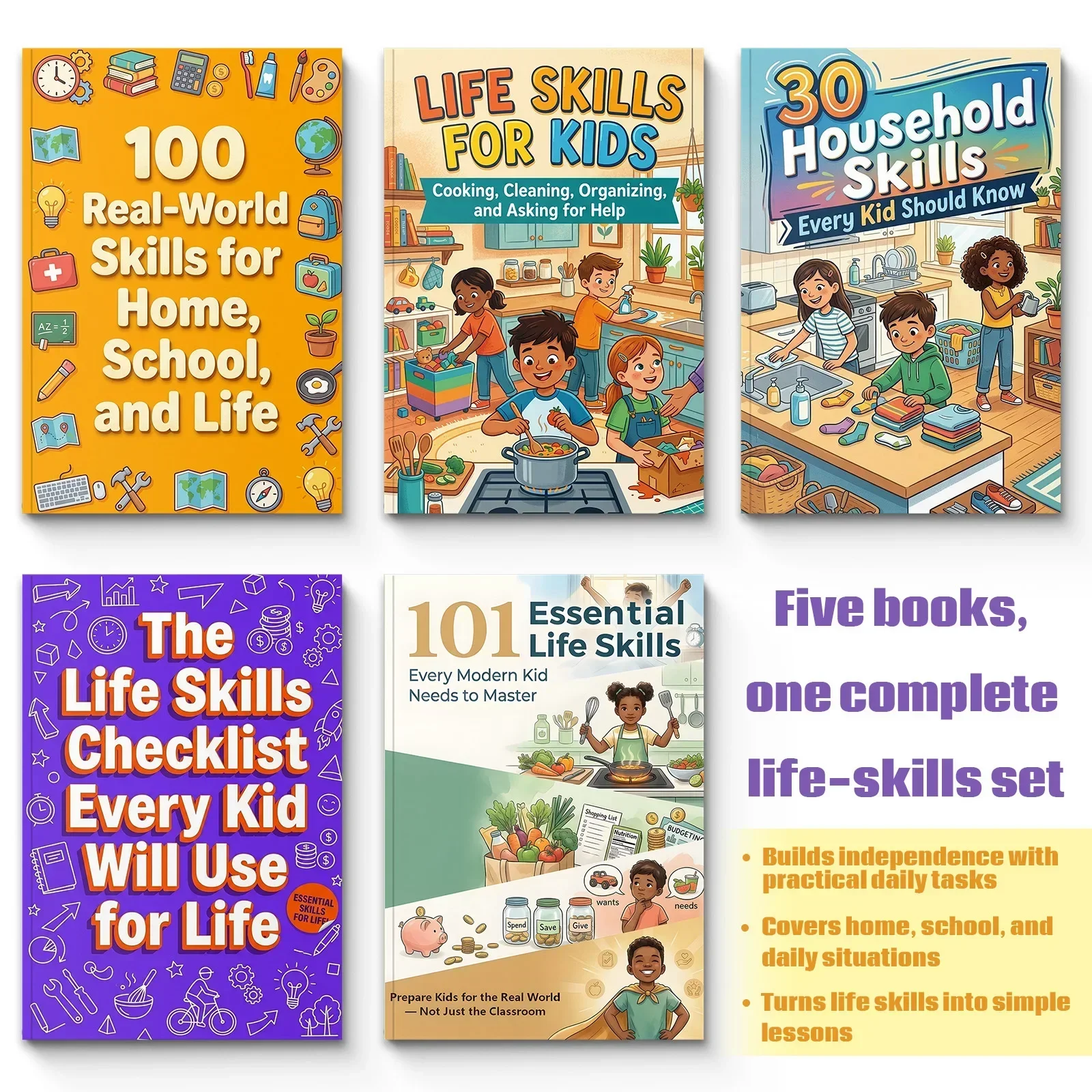 5-Book Kids Life Skills Collec - đánh giá và giá Home Cooking Book