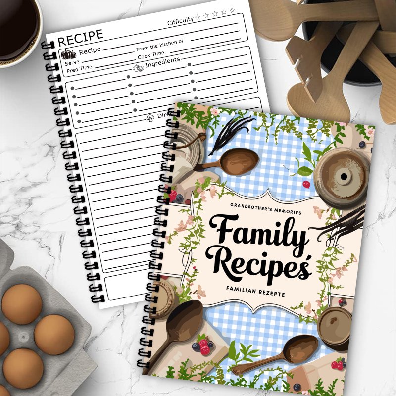 A5 Recipe Book, Blue Grid, Vin - đánh giá và giá Home Cooking Book