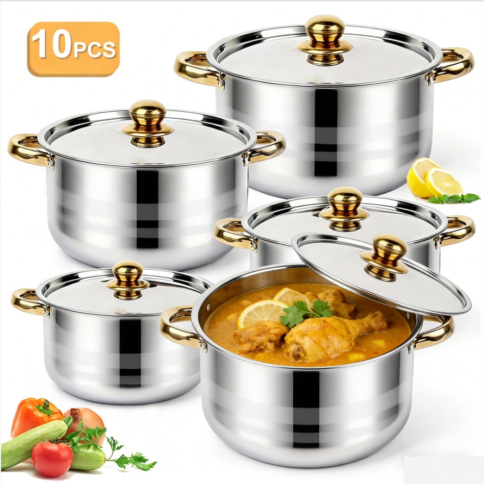 Stainless Steel Pot Set Modern - đánh giá và giá Home Cooking Restaurant
